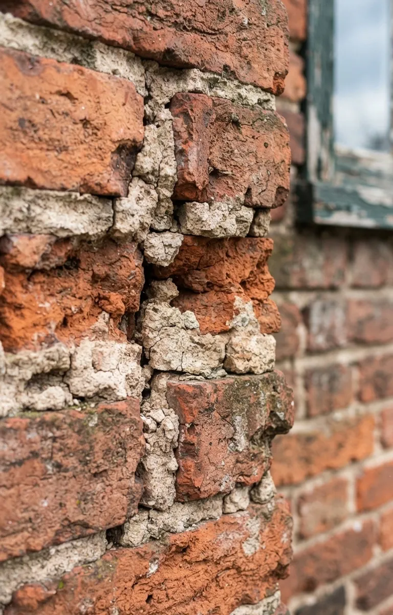 Deteriorating Mortar Joints on an older Conshohocken, PA brick home
