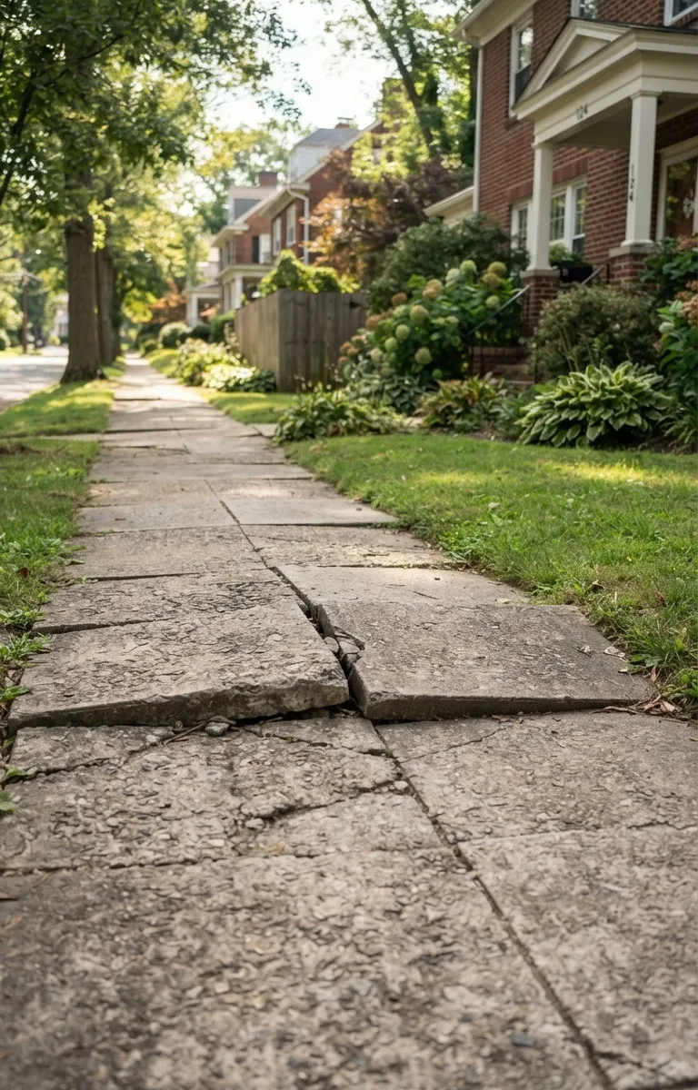 Sinking or Uneven Concrete Sidewalk in Conshohocken Pennsylvania
