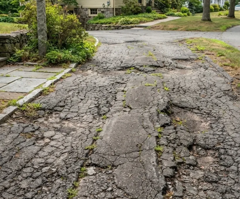 Cracked and Failing Driveways in Pennsylvania - Asphalt and Concrete Paving Services in Conshohocken, Pennsylvania - Advanced Concrete Paving